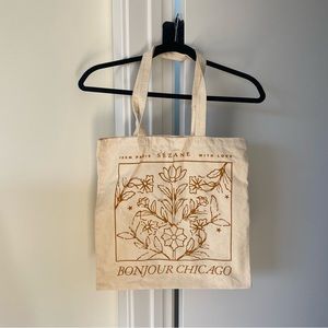 Sezane Cream and Brown Tote Bag